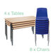 Crush Bent Table 4pk NP Chair  hi\-res