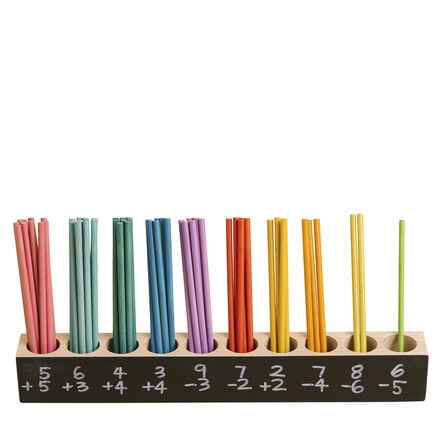 Learning with Colours \- 55 Counting Sticks \x26 Holder  hi\-res