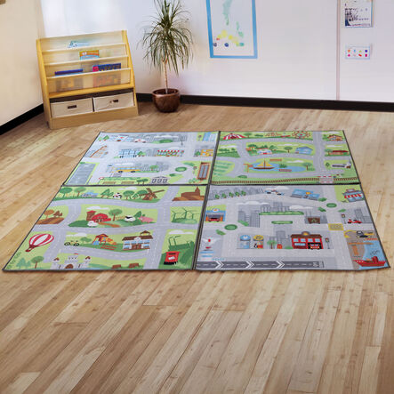 Small World Road Map Carpets 4pk  hi\-res