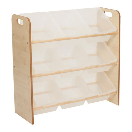 Solway Early Years Storage Tilted Clear Trays Maple MDF  hi\-res