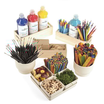 Bamboo Removable Storage Pots and Tray  hi\-res