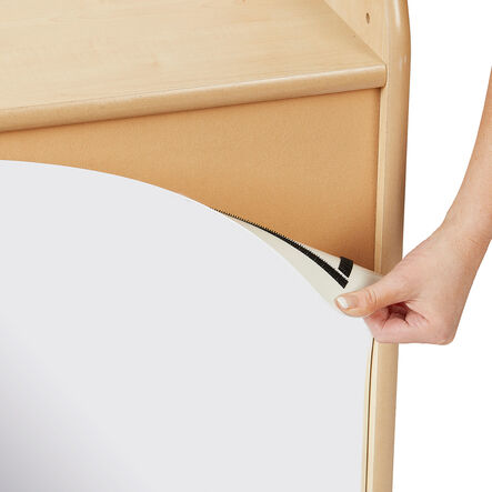 Lockable Storage Cupboard with Display \x26 Mirror Back  hi\-res