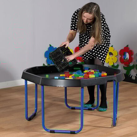 TTS Black Tuff Tray Table and Blue Stand Bundle  hi\-res