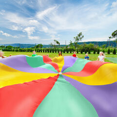 Multicoloured Playground Parachute 24 Handle 20ft  Multicoloured Playground Parachute 24 Handle 20ft  hi-res
