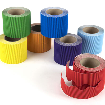 Corrugated Border Rolls Rainbow 57mm x 15m 7pk  hi\-res