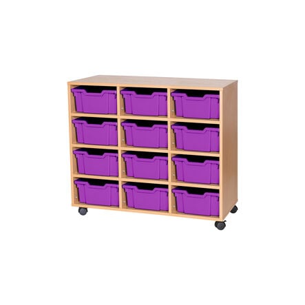 Mobile Triple Tray Storage Unit 12 Deep  hi\-res