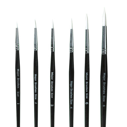 White Sable Substitute Paint Brushes 10pk  hi\-res