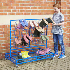 Double Sided Wellie Rack and Coat Rail  Double Sided Wellie Rack and Coat Rail  hi-res