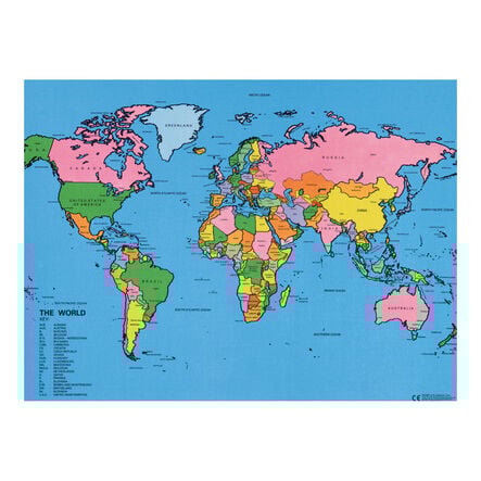 Drywipe Map of the World 91cm x 71cm  hi\-res