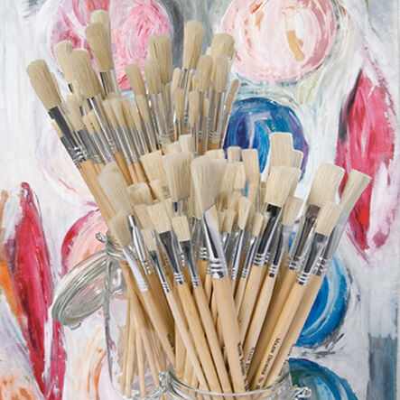 Long Handled Hog Hair Paint Brushes 120pk  hi\-res