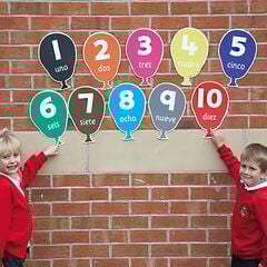 Numbers Spanish Playground Signs 10pk  hi-res