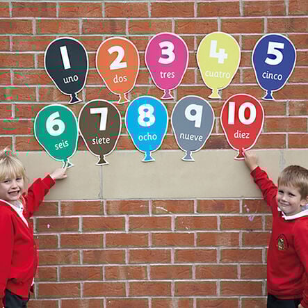 Numbers Spanish Playground Signs  hi\-res