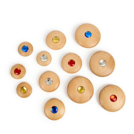 TTS Sensory Wooden Jewel Pebbles 12pk  hi\-res