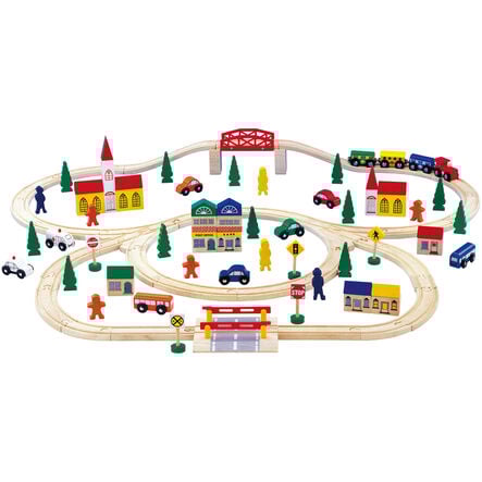 Large Small World Wooden Train Set 100pcs  hi\-res