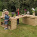 Outdoor Wooden Movable Multi Tables Unit  hi\-res