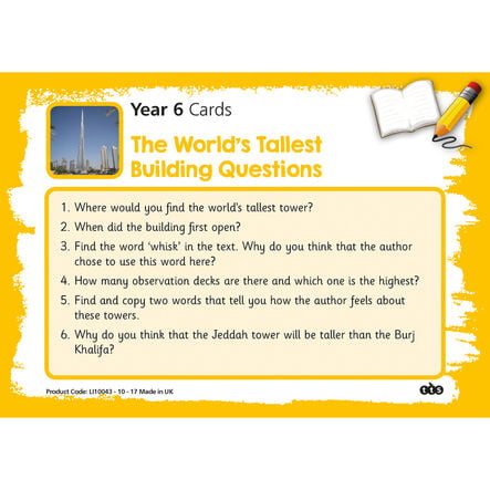 Reading Comprehension Cards Year 6  hi\-res
