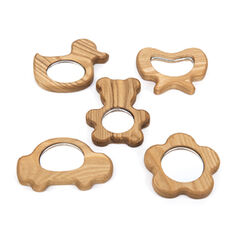 TTS Wooden Handheld Baby Mirrors 5pk  TTS Wooden Handheld Baby Mirrors 5pk  hi-res