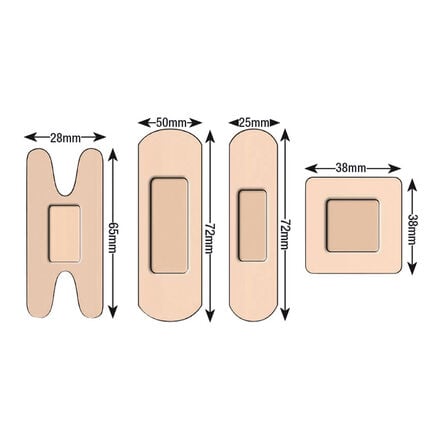 Washproof Plasters Assorted Sizes 100pk  hi\-res