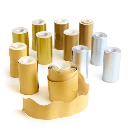 Metallic Scalloped Card Border Rolls Assorted 15m 4pk  hi\-res