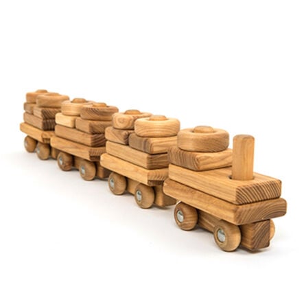 TTS Wooden Toddler Train with Building Blocks  hi\-res