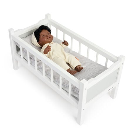 Role Play Doll Wooden White Cot Bed  hi\-res