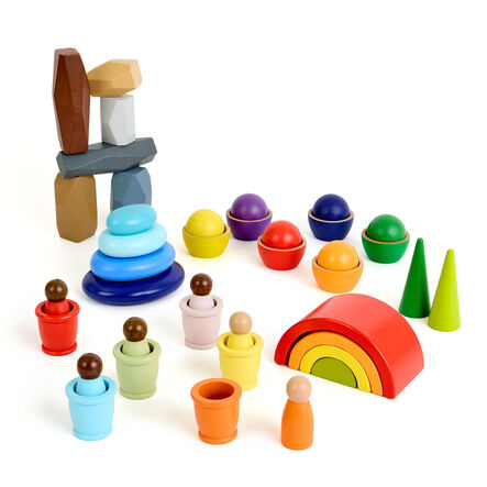 Tonal Rainbow Small World Loose Parts Collection  hi\-res