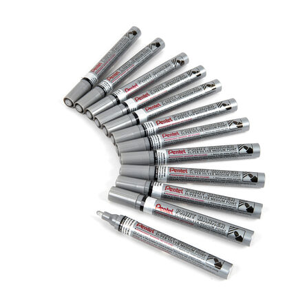 Pentel Paint Marker Pens Metallic 12pk Silver Medium Silver hi\-res