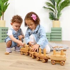 TTS Wooden Toddler Train with Building Blocks  hi-res