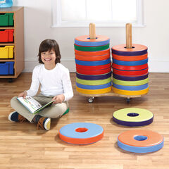 Donut Floor Cushions and Trolley 24pk  Donut Floor Cushions and Trolley 24pk  hi-res