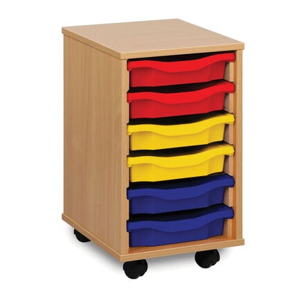 Mobile Tray Storage Unit With 6 Shallow Trays  hi\-res