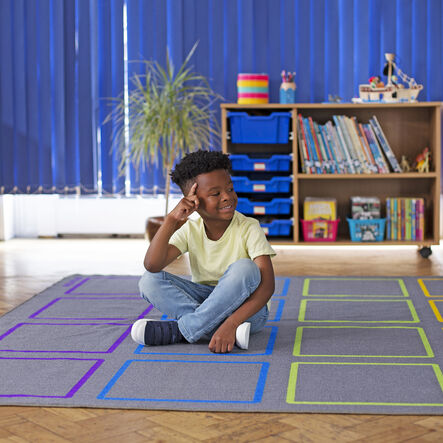 Essentials Rainbow Squares Carpet 3m x 2m  hi\-res