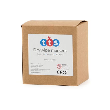 TTS Drywipe Markers Asstd Multicoloured 50pk Multicoloured hi\-res
