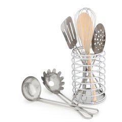 Role Play Kitchen Metal Utensil Storage Pot & Utensils  hi-res