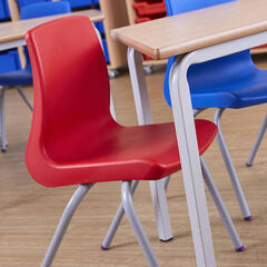 Metalliform NP Chair Seat Ht 260mm Red Speck'd Grey Frame Red hi-res