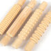 Textured Wooden Rolling Pin Set 4pk  hi\-res
