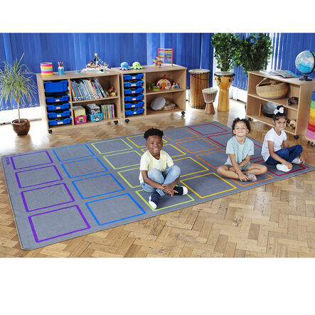 Essentials Rainbow Squares Carpet 3m x 2m  hi\-res
