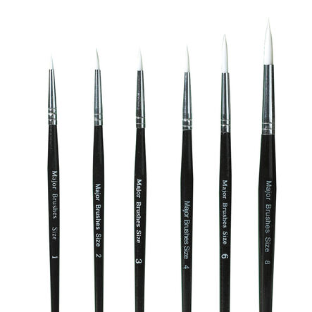 White Sable Substitute Paint Brushes 10pk  hi\-res