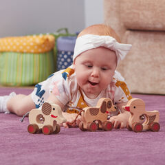 Wooden Animal Baby Rollers with Bells 3pc  Wooden Animal Baby Rollers with Bells 3pc  hi-res