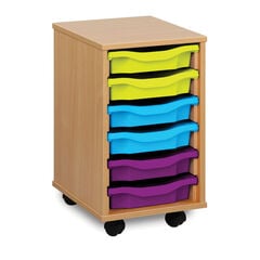 Mobile Tray Storage Unit With 6 Shallow Trays  hi-res
