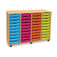 Mobile Tray Storage Unit With 40 Shallow Trays  hi-res