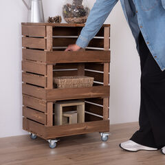 Mobile Stacking Crates Natural Wood Natural Wood hi-res