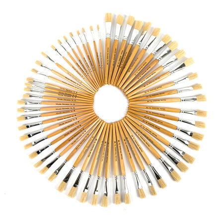 Short Handled Round Hog Hair Paint Brushes Class Pack  hi\-res