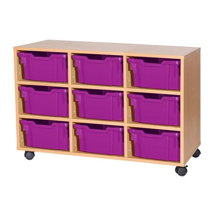 Mobile Triple Tray Storage Unit 9 Deep  hi\-res