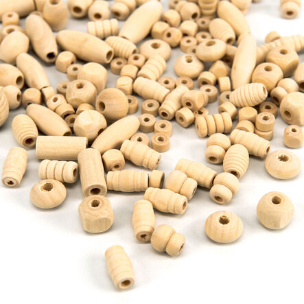 Natural Wooden Beads Tub Assorted 400ml  hi\-res