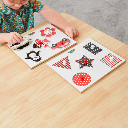 Baby Black \x26 White Peg Puzzles 2pk  hi\-res