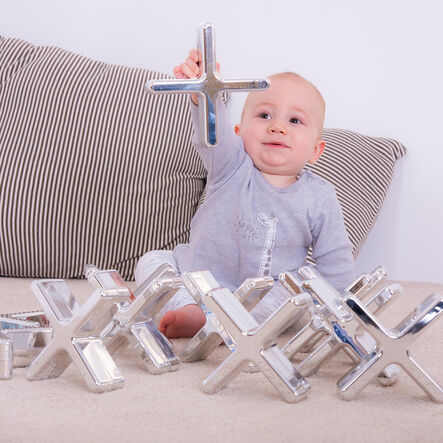 TTS Metallic Silver Stacking Crosses 12pk  hi\-res