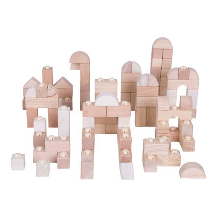 Natural Wooden Click Building Blocks 100pk  hi\-res