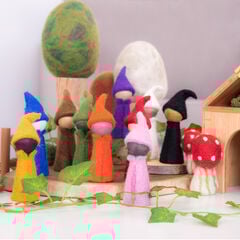 TTS Small World Rainbow Wooden Felt Elves 10pk  TTS Small World Rainbow Wooden Felt Elves 10pk  hi-res