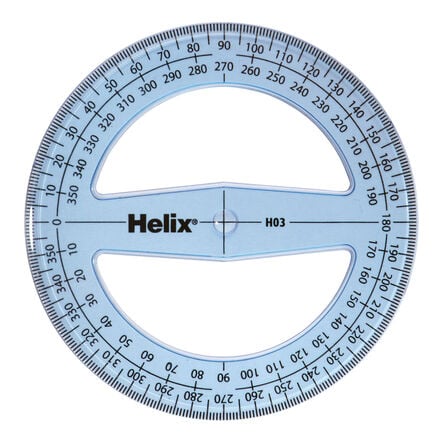 Helix Clear Protractors 360 Degree 100mm 50pk  hi\-res