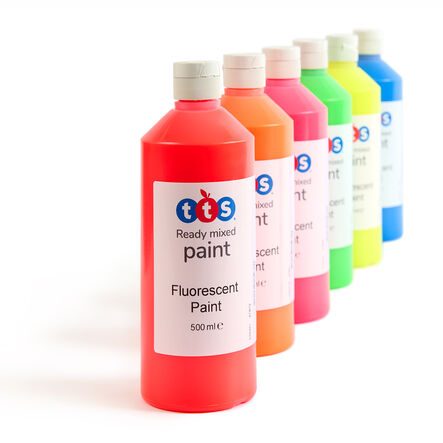 TTS Assorted Fluoro Ready Mixed Paint 500ml 6pk  hi\-res